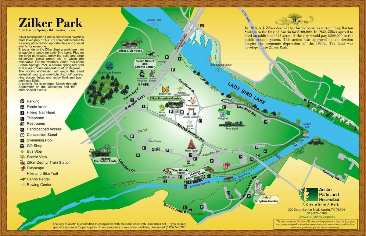 નકશો Zilker ઓસ્ટિન